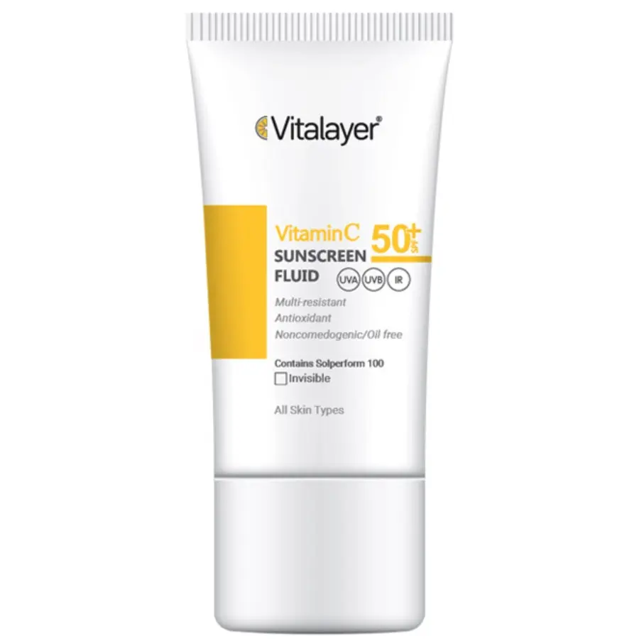 فلوئید ضد آفتاب ویتامین سی SPF50 ویتالیر(بی رنگ)