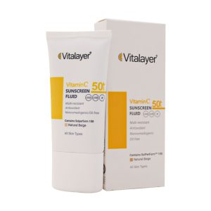 فلوئید ضد آفتاب رنگی نچرال بژ ویتامین سی SPF50 ویتالیر